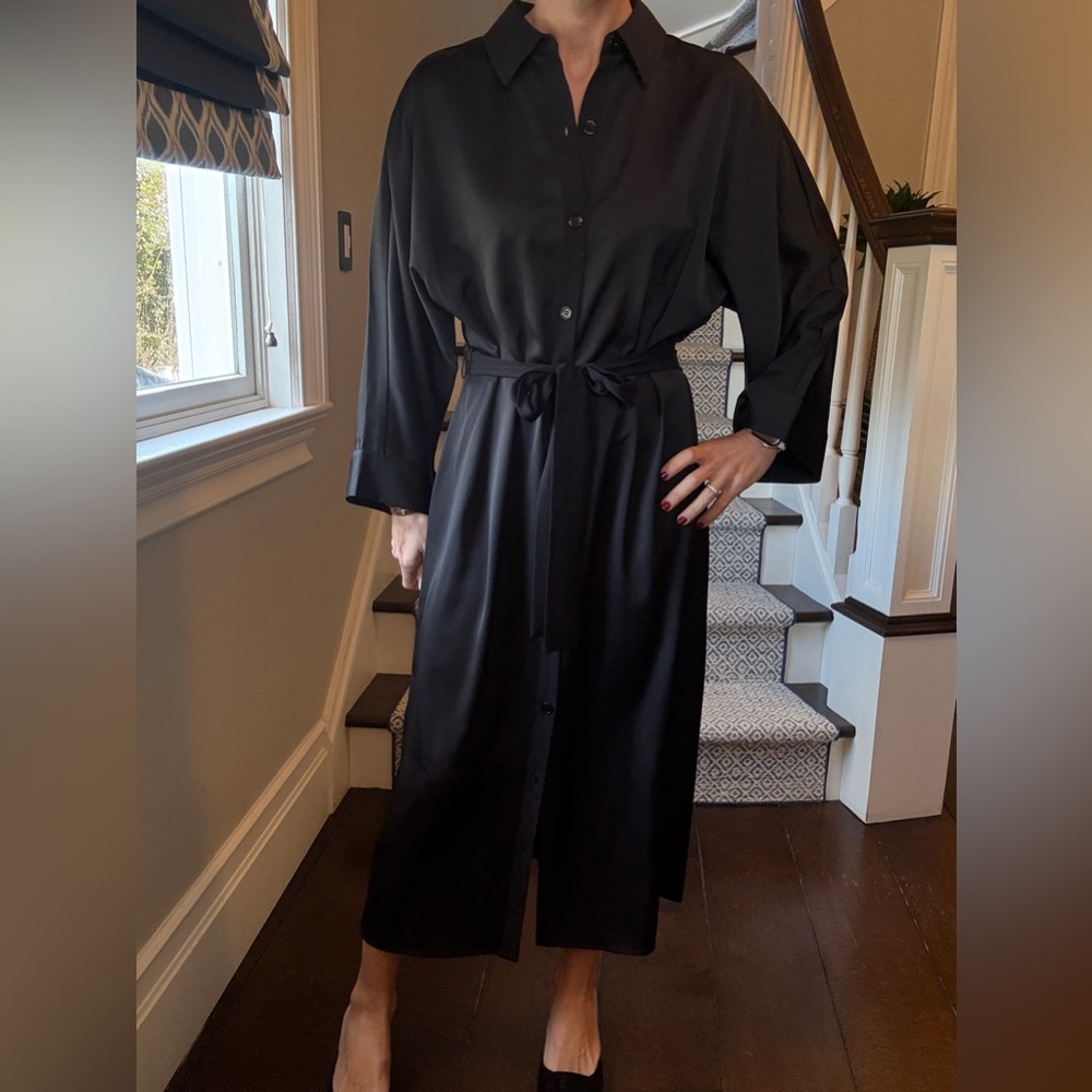 Elegant Black Button-Up Dress